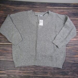Double Zero NEW Womens Spicy Small Gray V Neck Sweater Knit